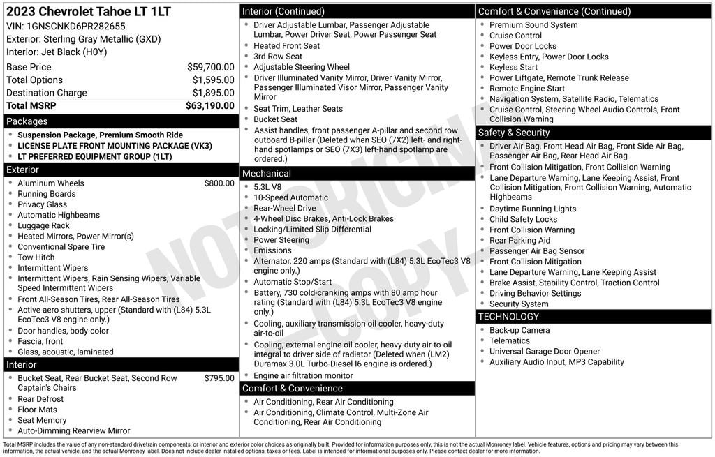 chevrolet tahoe 2023 1GNSCNKD6PR282655 image