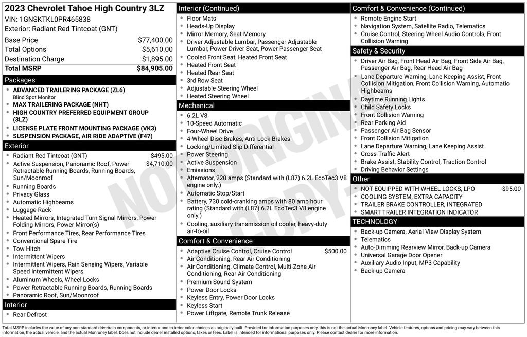chevrolet tahoe 2023 1GNSKTKL0PR465838 image chevrolet tahoe 2023 1GNSKTKL0PR465838 image