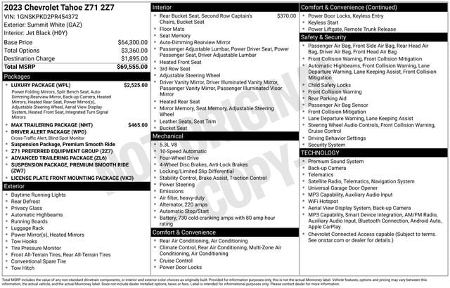 chevrolet tahoe 2023 1GNSKPKD2PR454372 image chevrolet tahoe 2023 1GNSKPKD2PR454372 image