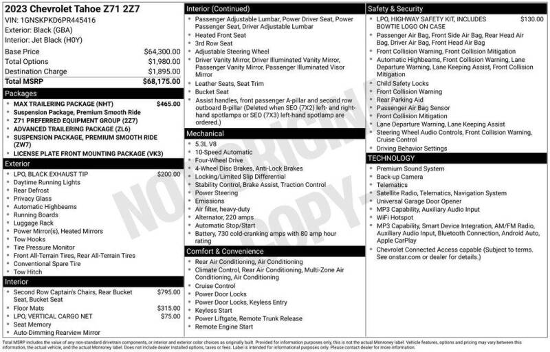 chevrolet tahoe 2023 1GNSKPKD6PR445416 image chevrolet tahoe 2023 1GNSKPKD6PR445416 image