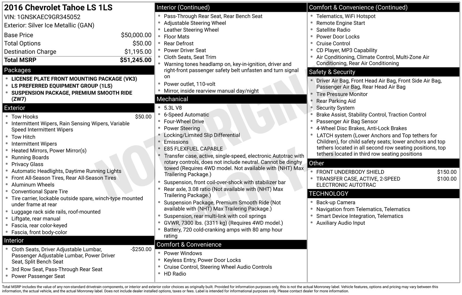 chevrolet tahoe 2016 1GNSKAEC9GR345052 image chevrolet tahoe 2016 1GNSKAEC9GR345052 image