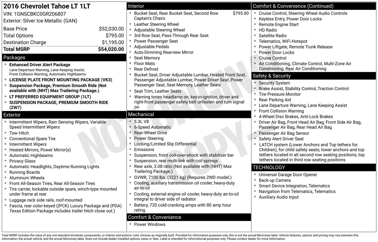 chevrolet tahoe 2016 1GNSCBKC0GR206807 image