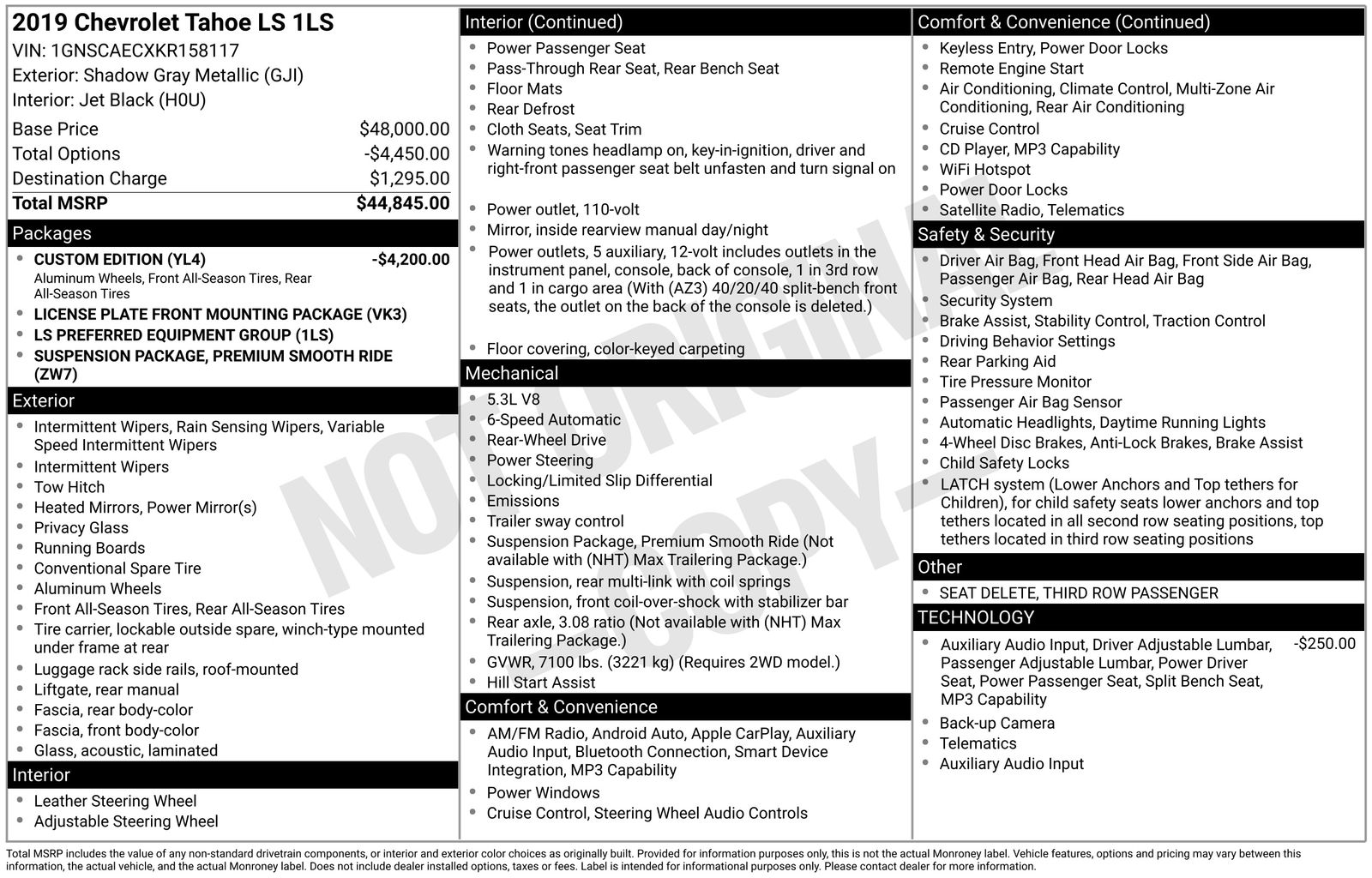 chevrolet tahoe 2019 1GNSCAECXKR158117 image chevrolet tahoe 2019 1GNSCAECXKR158117 image