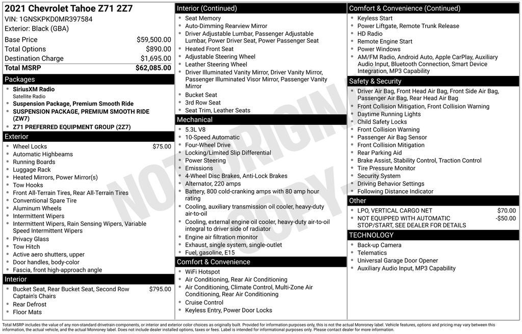 chevrolet tahoe 2021 1GNSKPKD0MR397584 image chevrolet tahoe 2021 1GNSKPKD0MR397584 image