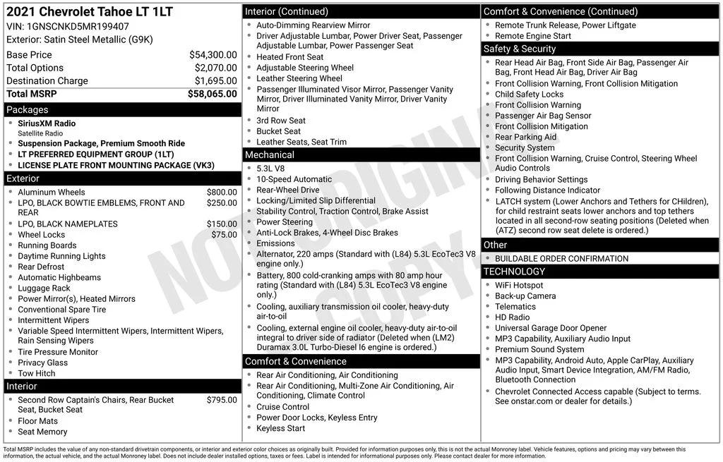 chevrolet tahoe 2021 1GNSCNKD5MR199407 image chevrolet tahoe 2021 1GNSCNKD5MR199407 image