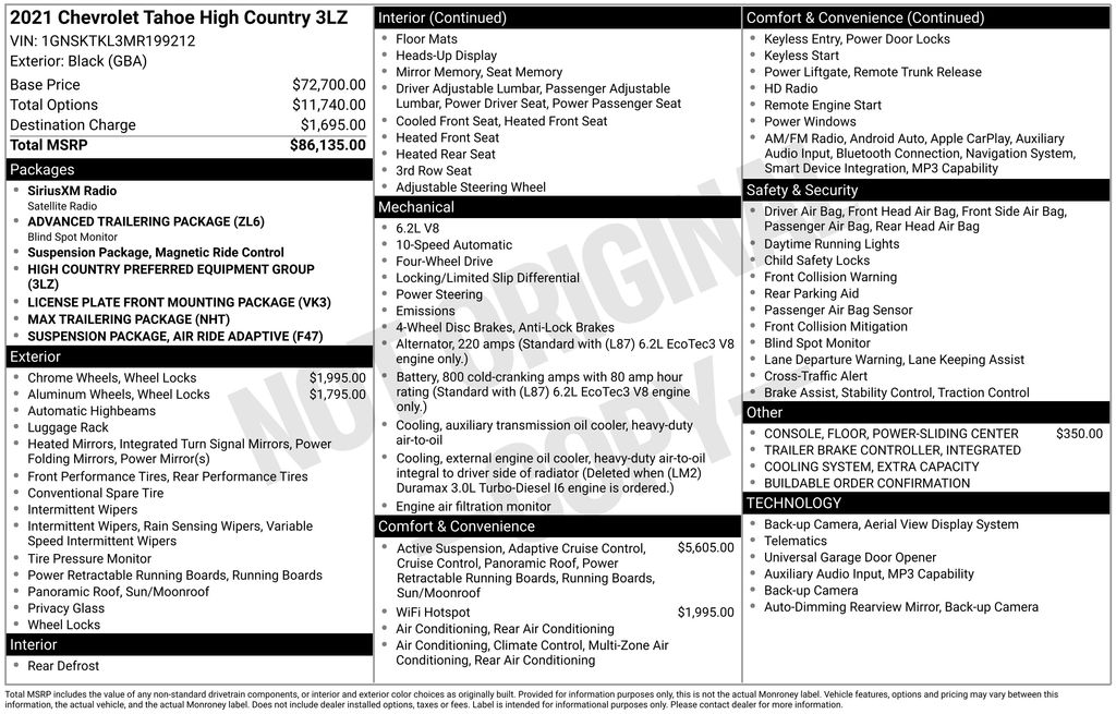 chevrolet tahoe 2021 1GNSKTKL3MR199212 image chevrolet tahoe 2021 1GNSKTKL3MR199212 image