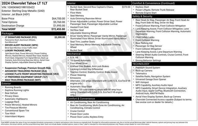 chevrolet tahoe 2024 1GNSKNKD1RR105422 image chevrolet tahoe 2024 1GNSKNKD1RR105422 image