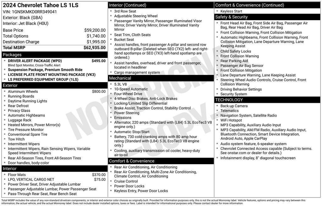 chevrolet tahoe 2024 1GNSKMKD0RR349041 image chevrolet tahoe 2024 1GNSKMKD0RR349041 image