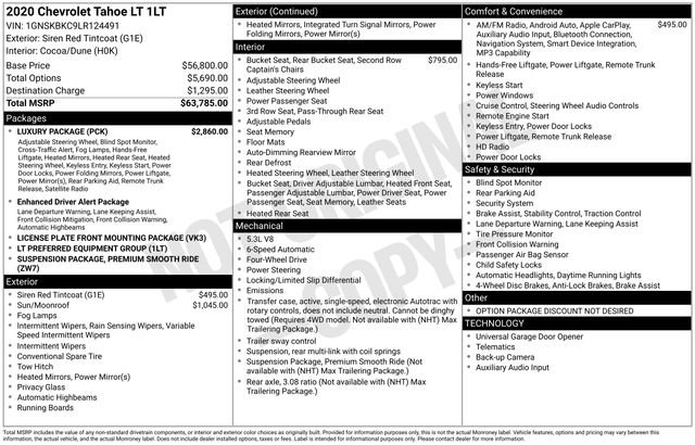chevrolet tahoe 2020 1GNSKBKC9LR124491 image chevrolet tahoe 2020 1GNSKBKC9LR124491 image