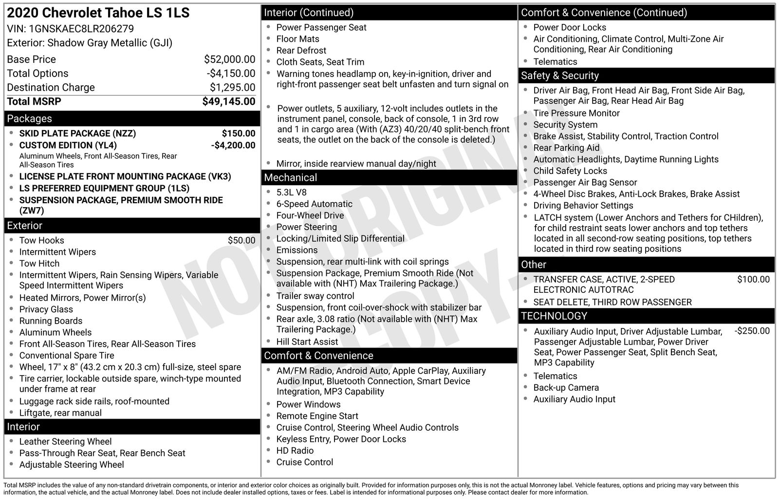 chevrolet tahoe 2020 1GNSKAEC8LR206279 image chevrolet tahoe 2020 1GNSKAEC8LR206279 image