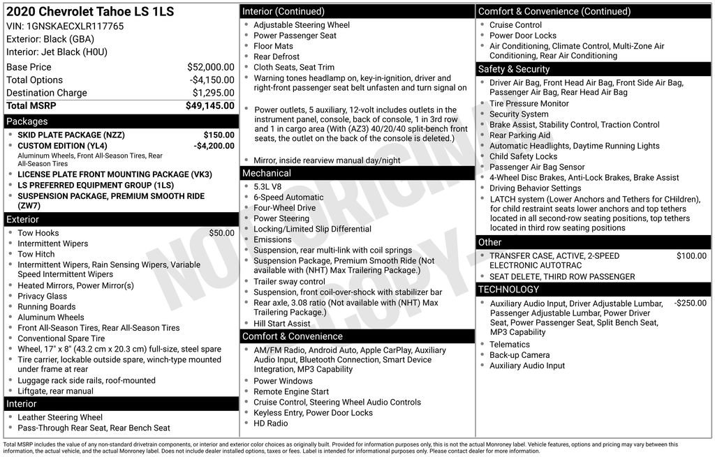 chevrolet tahoe 2020 1GNSKAECXLR117765 image chevrolet tahoe 2020 1GNSKAECXLR117765 image