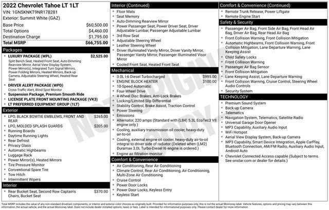 chevrolet tahoe 2022 1GNSKNKT9NR178281 image chevrolet tahoe 2022 1GNSKNKT9NR178281 image