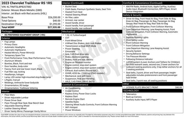 chevrolet trailblazer 2023 KL79MTSL8PB207882 image chevrolet trailblazer 2023 KL79MTSL8PB207882 image