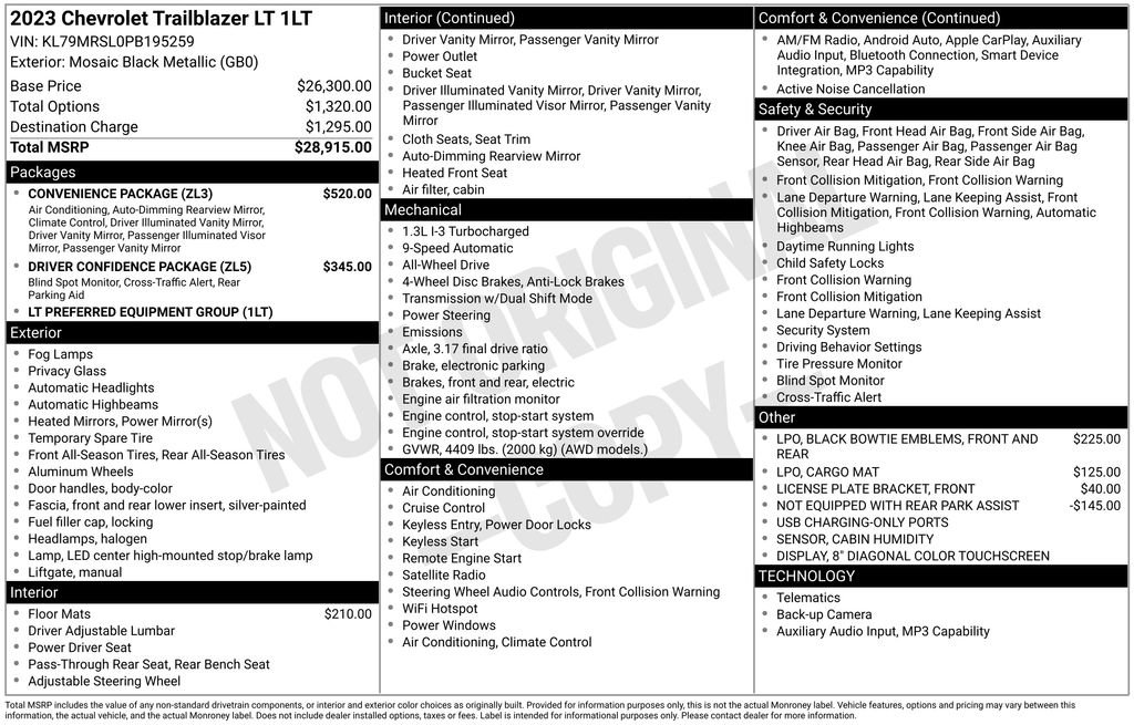 chevrolet trailblazer 2023 KL79MRSL0PB195259 image chevrolet trailblazer 2023 KL79MRSL0PB195259 image