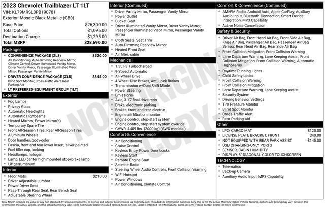 chevrolet trailblazer 2023 KL79MRSL8PB190701 image chevrolet trailblazer 2023 KL79MRSL8PB190701 image
