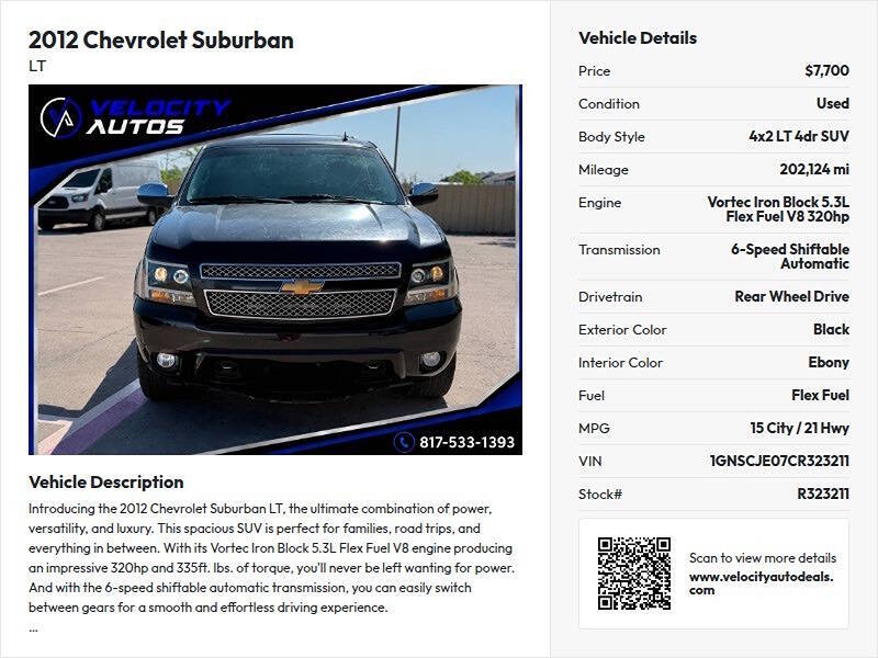 chevrolet suburban 2012 1GNSCJE07CR323211 image chevrolet suburban 2012 1GNSCJE07CR323211 image