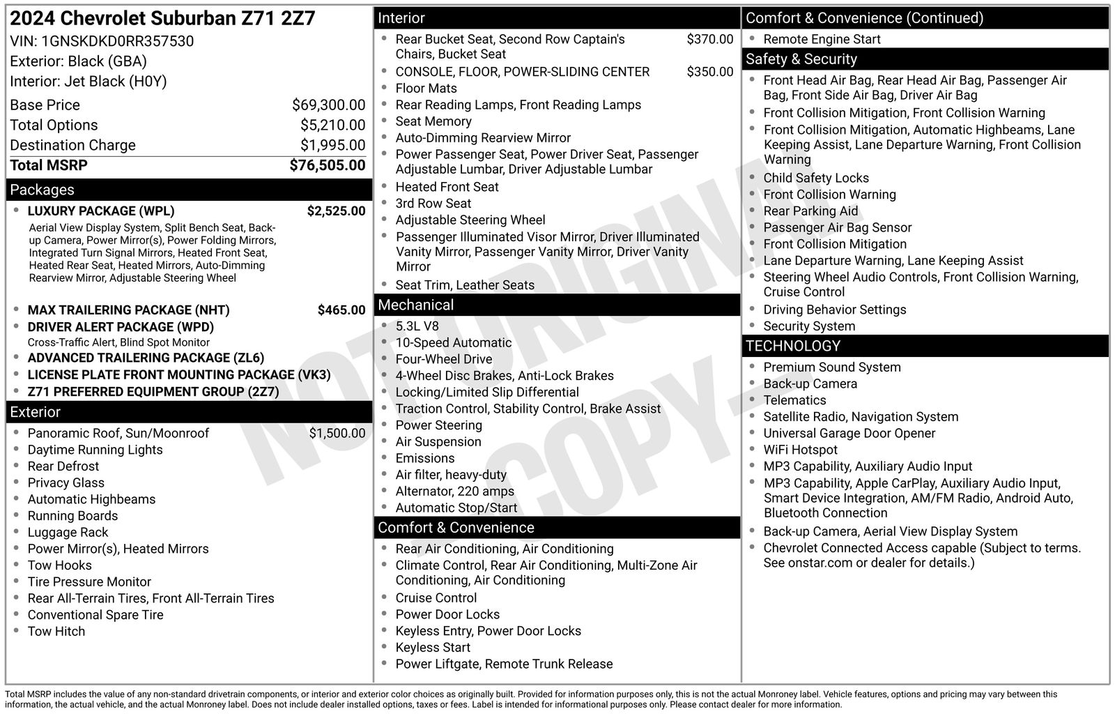 chevrolet suburban 2024 1GNSKDKD0RR357530 image chevrolet suburban 2024 1GNSKDKD0RR357530 image