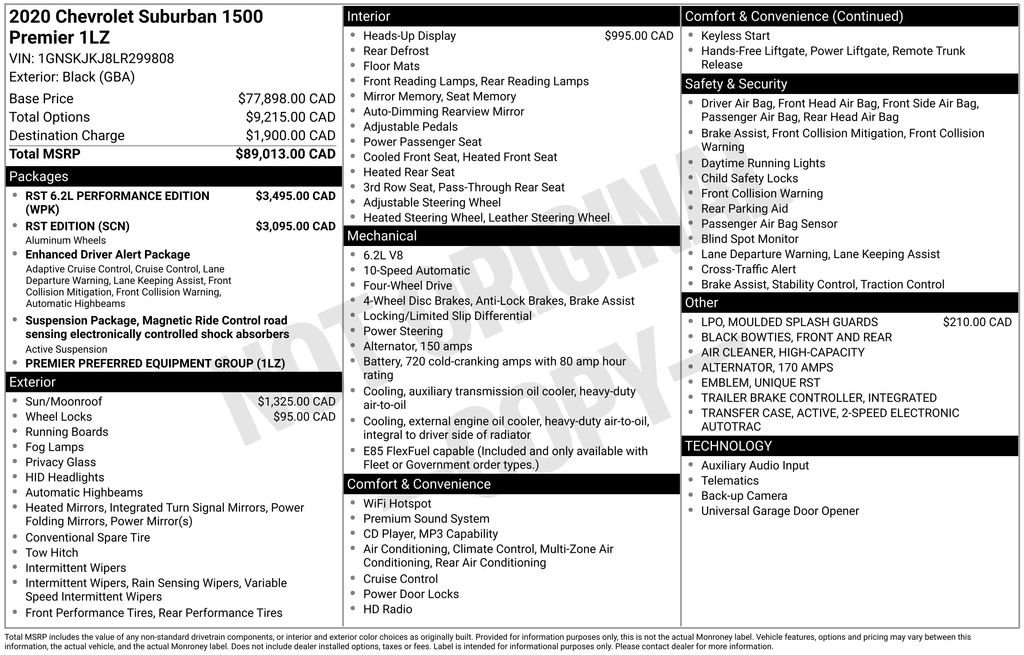 chevrolet suburban 2020 1GNSKJKJ8LR299808 image chevrolet suburban 2020 1GNSKJKJ8LR299808 image