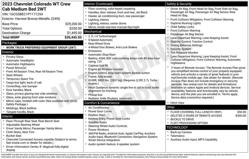 chevrolet colorado 2023 1GCGSBEC1P1171254 image chevrolet colorado 2023 1GCGSBEC1P1171254 image