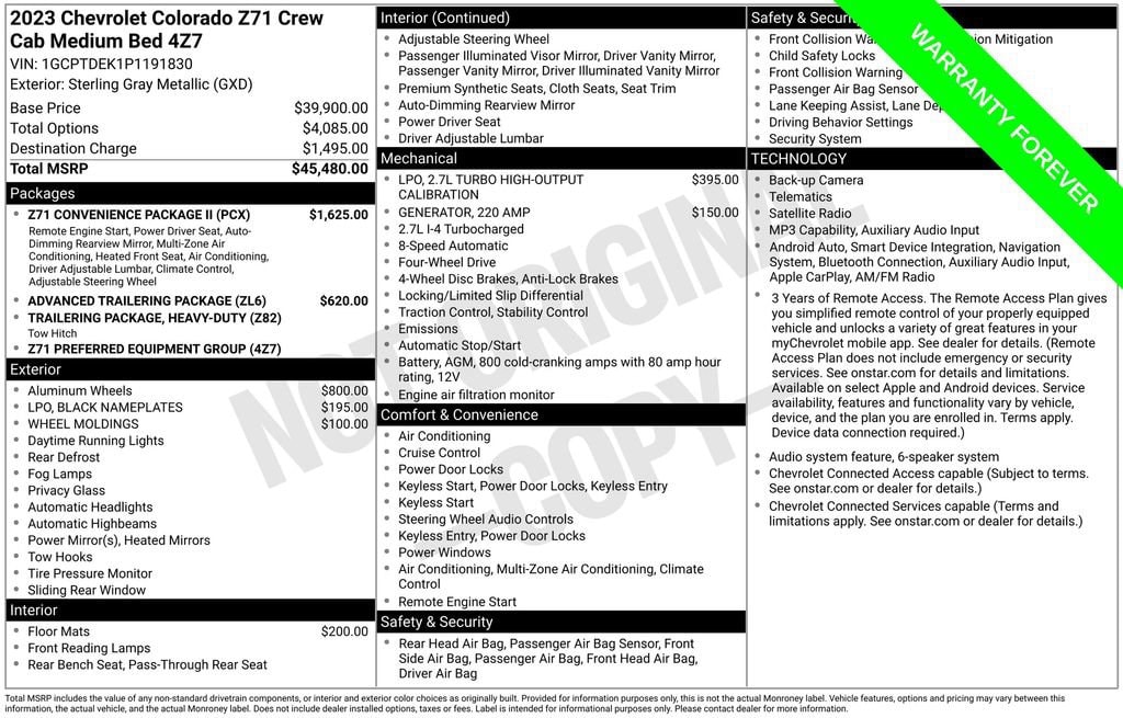 chevrolet colorado 2023 1GCPTDEK1P1191830 image chevrolet colorado 2023 1GCPTDEK1P1191830 image