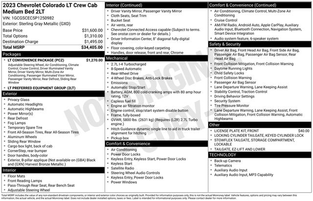 chevrolet colorado 2023 1GCGSCEC5P1250982 image chevrolet colorado 2023 1GCGSCEC5P1250982 image