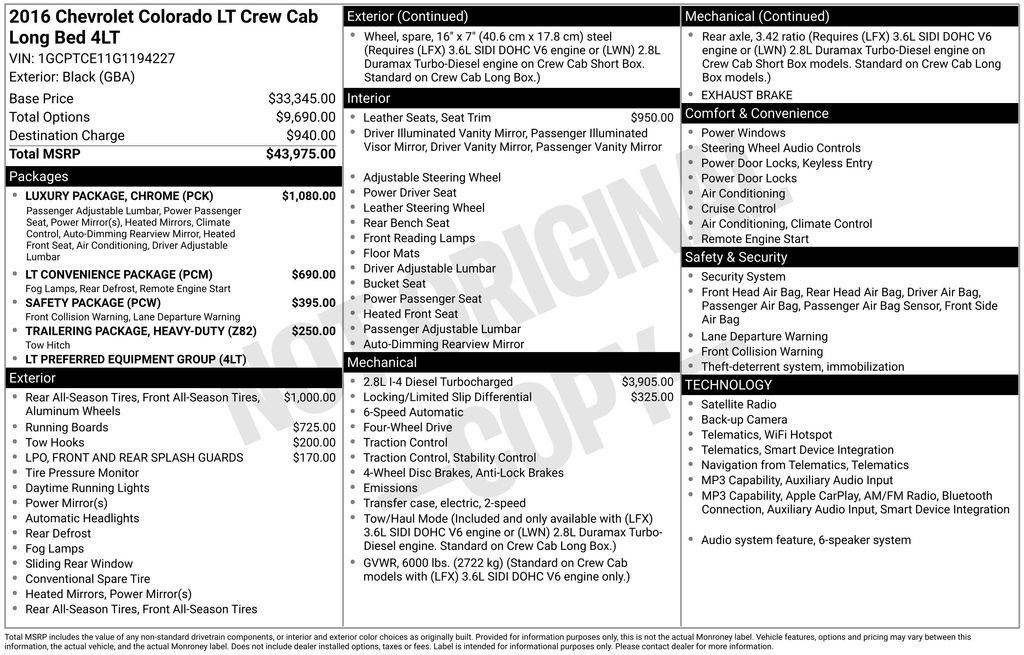 chevrolet colorado 2016 1GCPTCE11G1194227 image chevrolet colorado 2016 1GCPTCE11G1194227 image