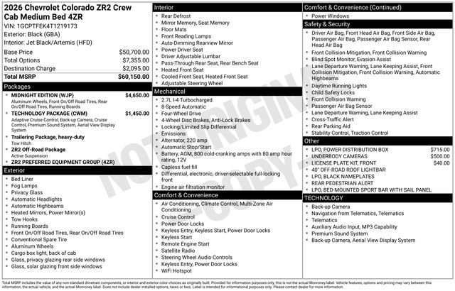 chevrolet colorado 2026 1GCPTFEK4T1219173 image chevrolet colorado 2026 1GCPTFEK4T1219173 image