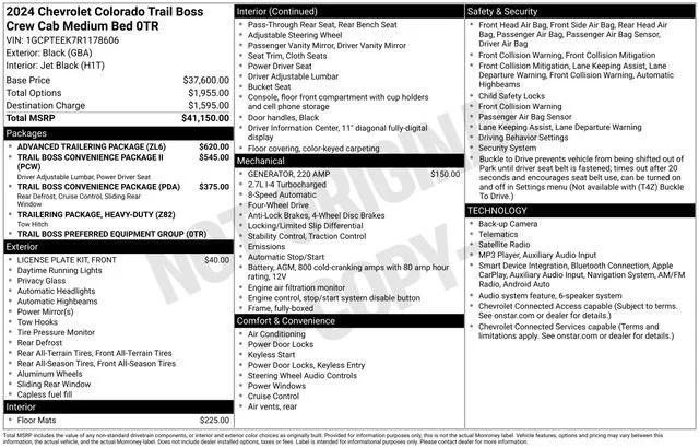 chevrolet colorado 2024 1GCPTEEK7R1178606 image chevrolet colorado 2024 1GCPTEEK7R1178606 image