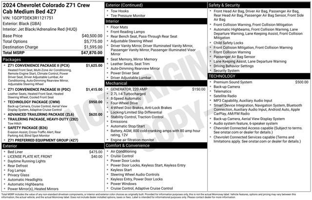 chevrolet colorado 2024 1GCPTDEK3R1121751 image chevrolet colorado 2024 1GCPTDEK3R1121751 image