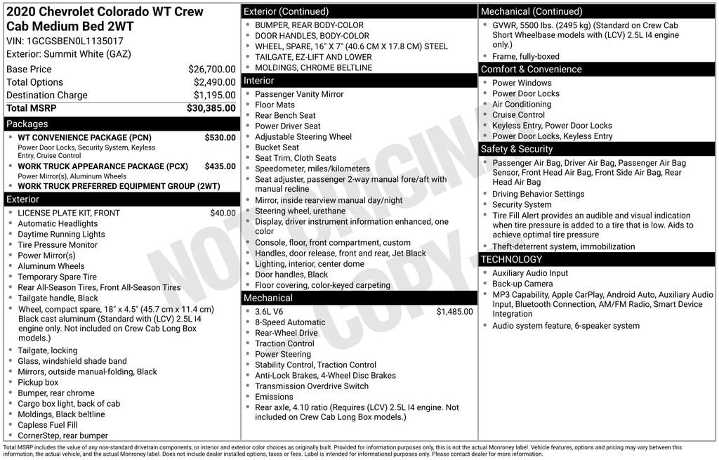 chevrolet colorado 2020 1GCGSBEN0L1135017 image chevrolet colorado 2020 1GCGSBEN0L1135017 image