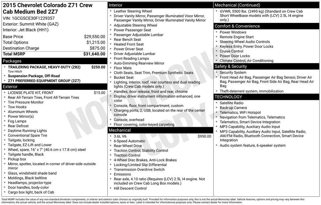 chevrolet colorado 2015 1GCGSCE30F1229357 image chevrolet colorado 2015 1GCGSCE30F1229357 image