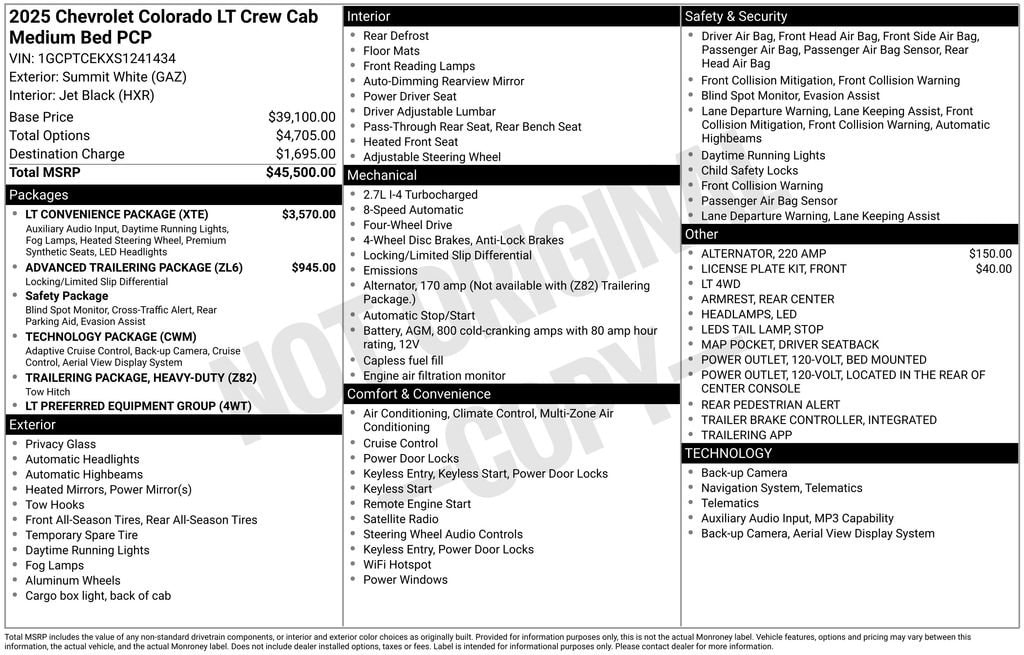 chevrolet colorado 2025 1GCPTCEKXS1241434 image chevrolet colorado 2025 1GCPTCEKXS1241434 image