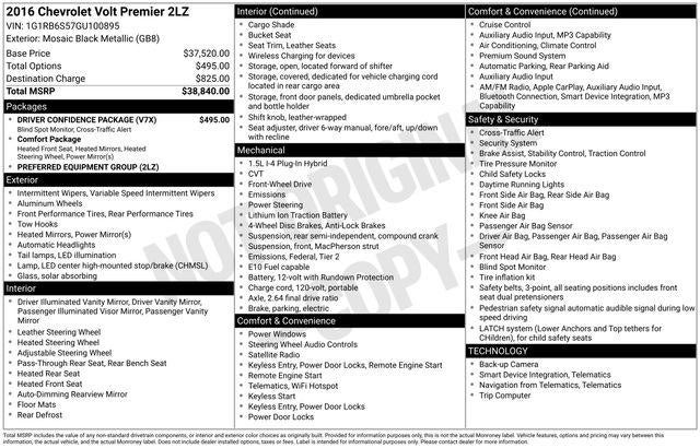 chevrolet volt 2016 1G1RB6S57GU100895 image chevrolet volt 2016 1G1RB6S57GU100895 image