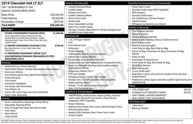 chevrolet volt 2019 1G1RC6S58KU131160 image chevrolet volt 2019 1G1RC6S58KU131160 image