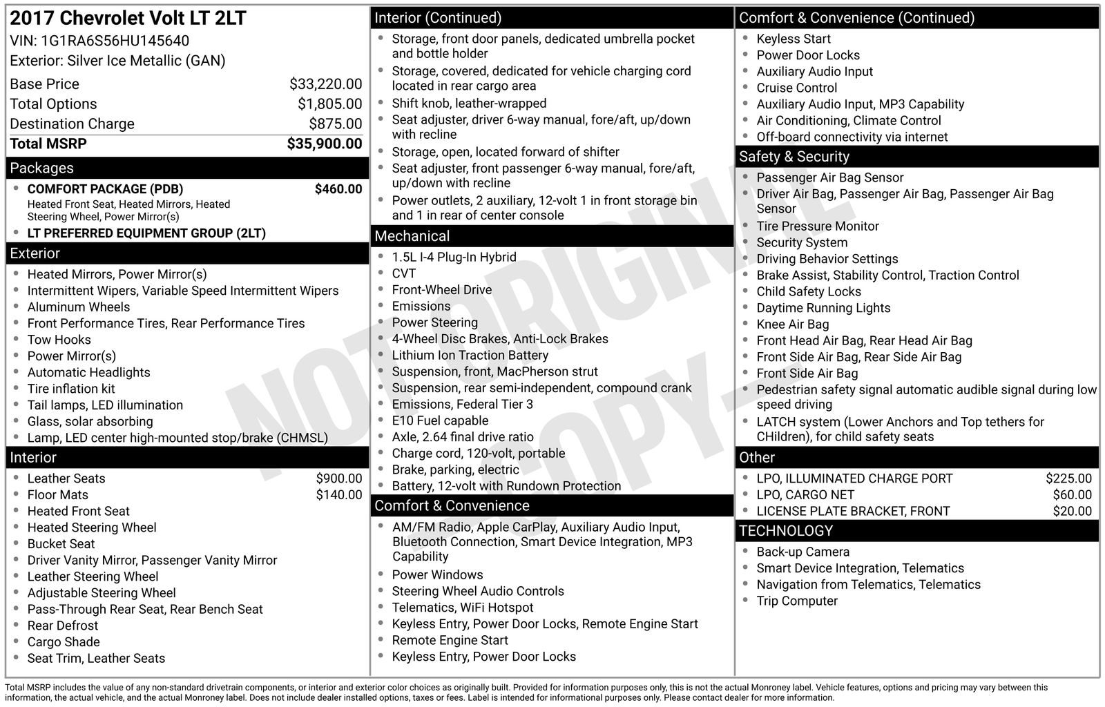 chevrolet volt 2017 1G1RA6S56HU145640 image chevrolet volt 2017 1G1RA6S56HU145640 image