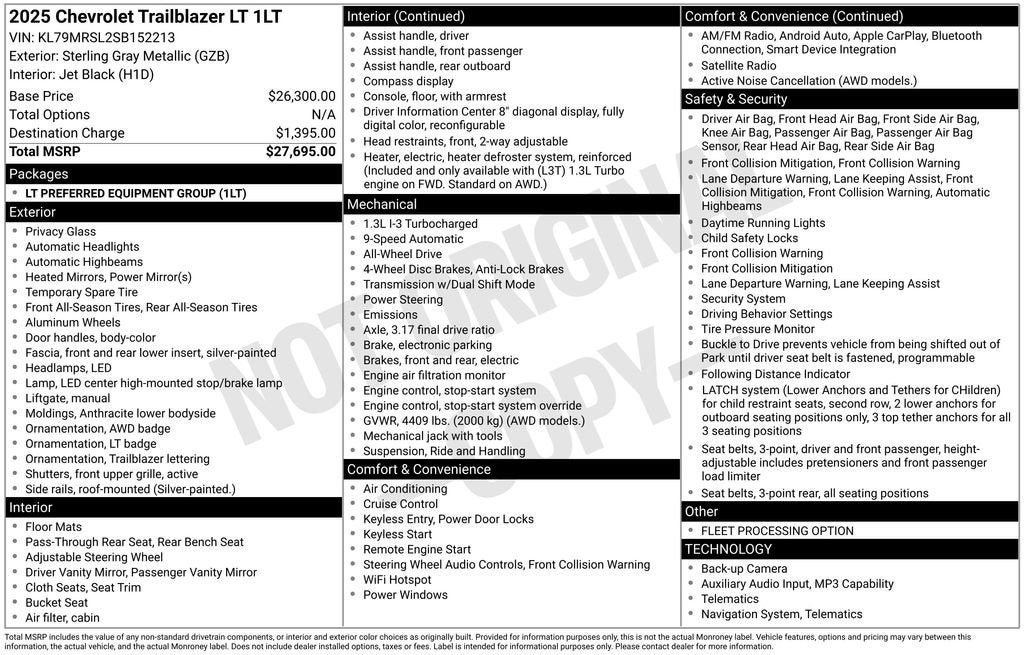 chevrolet trailblazer 2025 KL79MRSL2SB152213 image chevrolet trailblazer 2025 KL79MRSL2SB152213 image