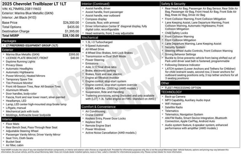 chevrolet trailblazer 2025 KL79MRSL2SB119602 image chevrolet trailblazer 2025 KL79MRSL2SB119602 image