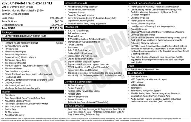 chevrolet trailblazer 2025 KL79MRSL1SB160920 image chevrolet trailblazer 2025 KL79MRSL1SB160920 image