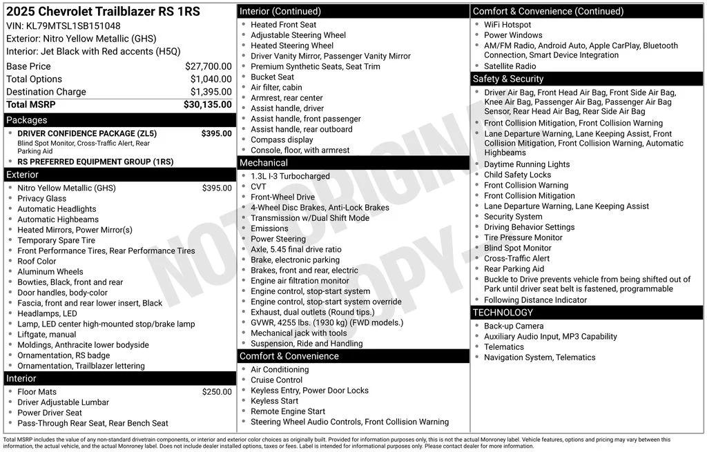 chevrolet trailblazer 2025 KL79MTSL1SB151048 image chevrolet trailblazer 2025 KL79MTSL1SB151048 image