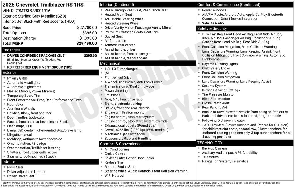 chevrolet trailblazer 2025 KL79MTSL9SB001916 image chevrolet trailblazer 2025 KL79MTSL9SB001916 image