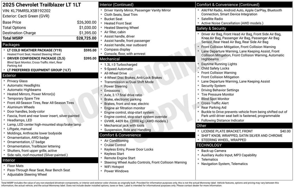 chevrolet trailblazer 2025 KL79MRSLXSB192202 image chevrolet trailblazer 2025 KL79MRSLXSB192202 image