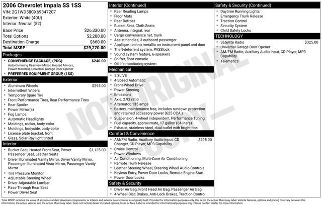 chevrolet impala 2006 2G1WD58CX69347207 image chevrolet impala 2006 2G1WD58CX69347207 image