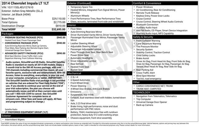 chevrolet impala 2014 1G1115SL4EU127610 image chevrolet impala 2014 1G1115SL4EU127610 image