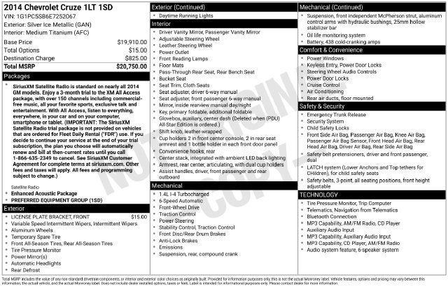 chevrolet cruze 2014 1G1PC5SB6E7252067 image chevrolet cruze 2014 1G1PC5SB6E7252067 image