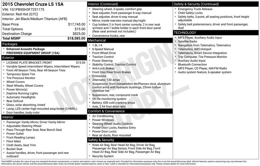 chevrolet cruze 2015 1G1PB5SH3F7251175 image chevrolet cruze 2015 1G1PB5SH3F7251175 image