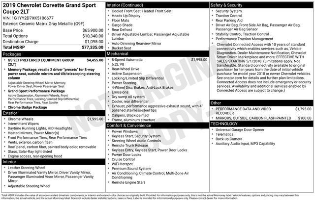 chevrolet corvette 2019 1G1YY2D7XK5106677 image chevrolet corvette 2019 1G1YY2D7XK5106677 image