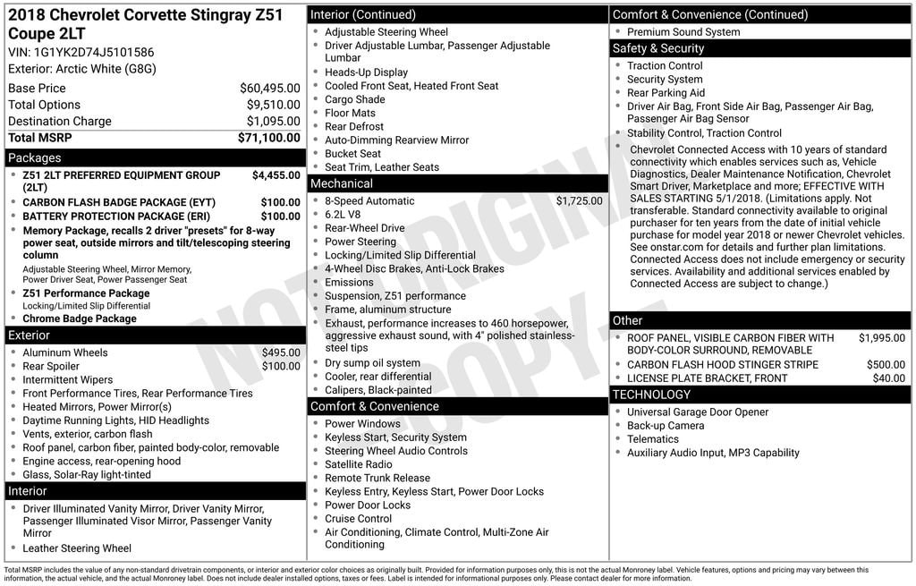 chevrolet corvette 2018 1G1YK2D74J5101586 image chevrolet corvette 2018 1G1YK2D74J5101586 image