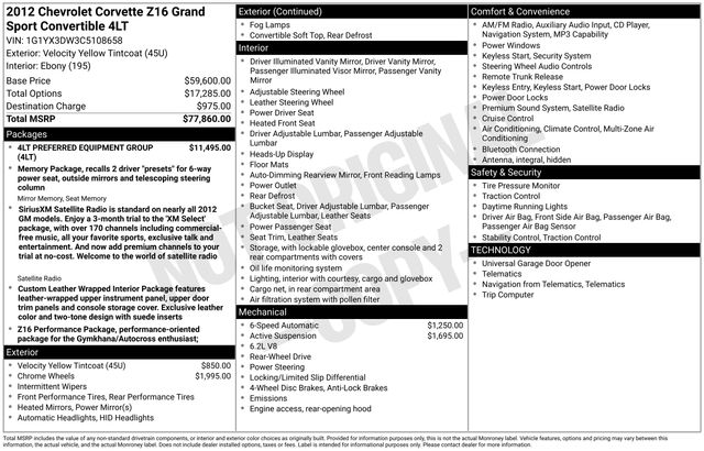 chevrolet corvette 2012 1G1YX3DW3C5108658 image chevrolet corvette 2012 1G1YX3DW3C5108658 image