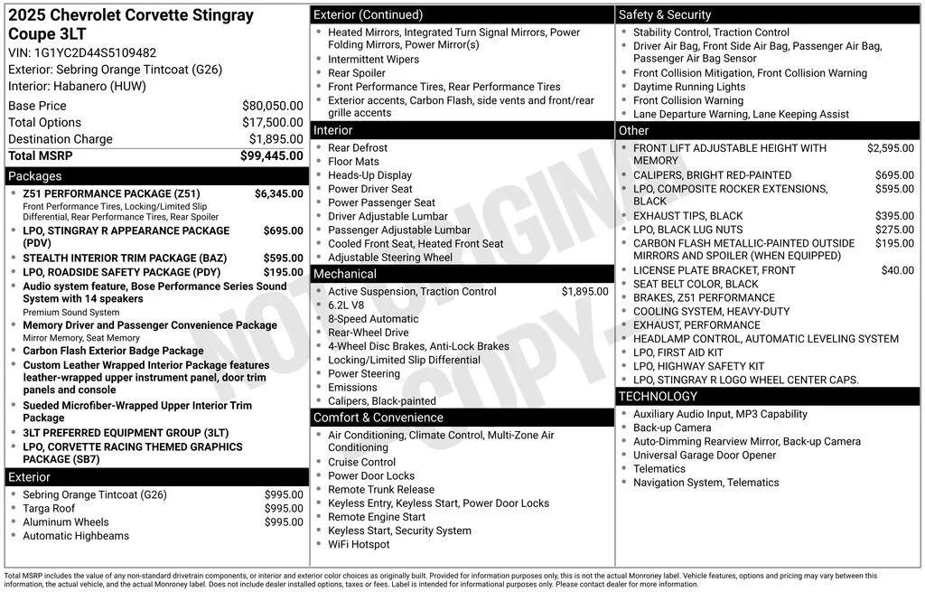 chevrolet corvette 2025 1G1YC2D44S5109482 image chevrolet corvette 2025 1G1YC2D44S5109482 image