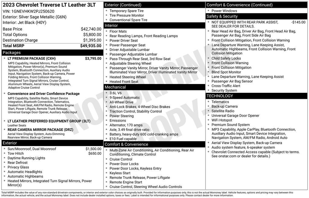 chevrolet traverse 2023 1GNEVHKW2PJ250620 image chevrolet traverse 2023 1GNEVHKW2PJ250620 image